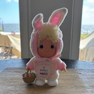 Precious Moments Enesco Hi Babies Easter Doll in Pink and White Bunny Outfit